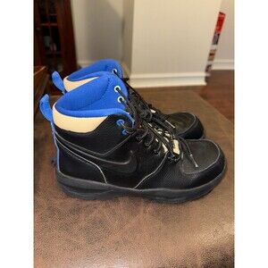 Nike Manoa '17 Boots Black Game Royal BQ5372 003 Snow GS Sz 7y